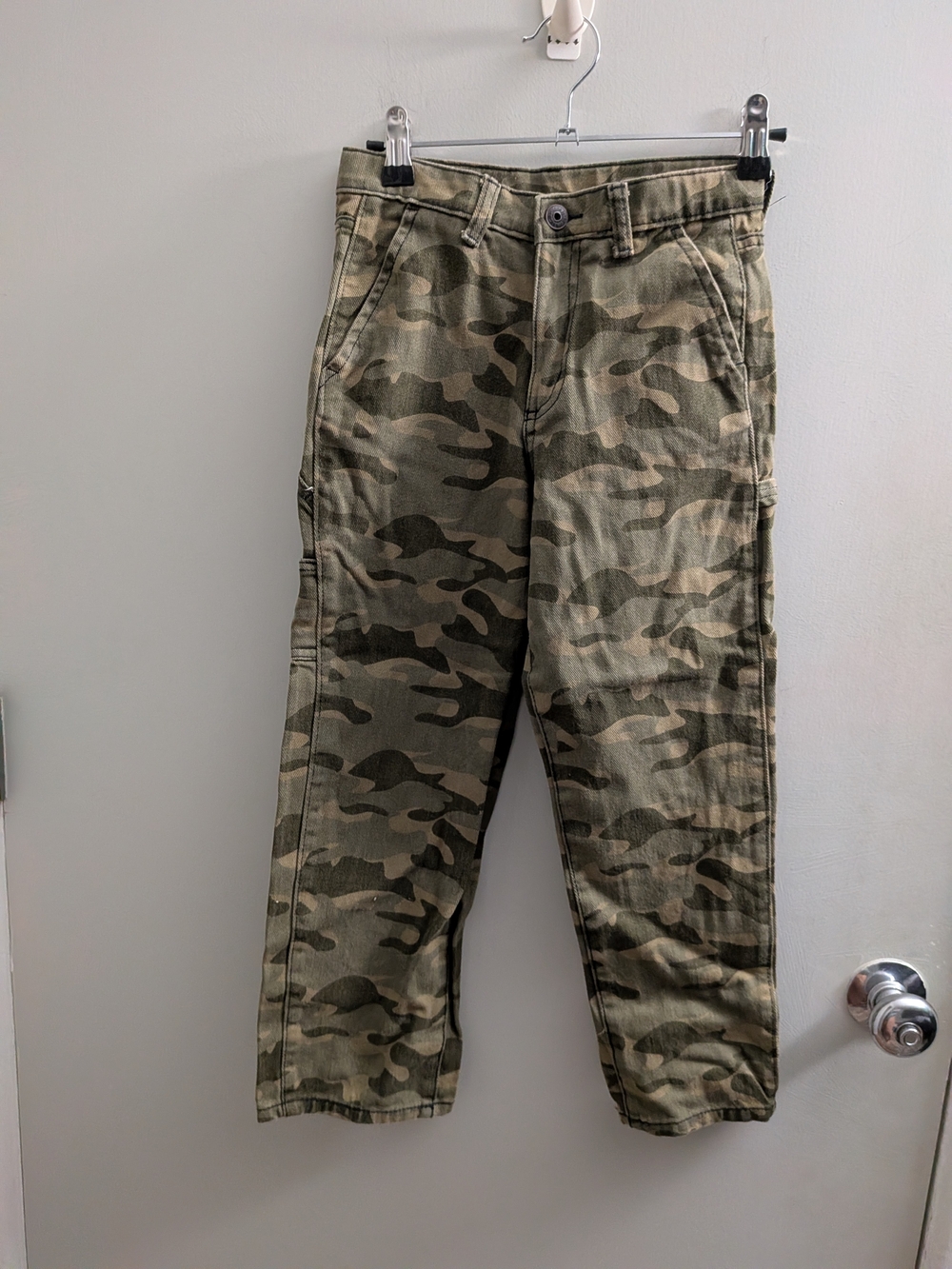 OshKosh B'gosh Boys Camo Carpenter Utility Pants - Heavy Canvas Denim Feel Sz 7